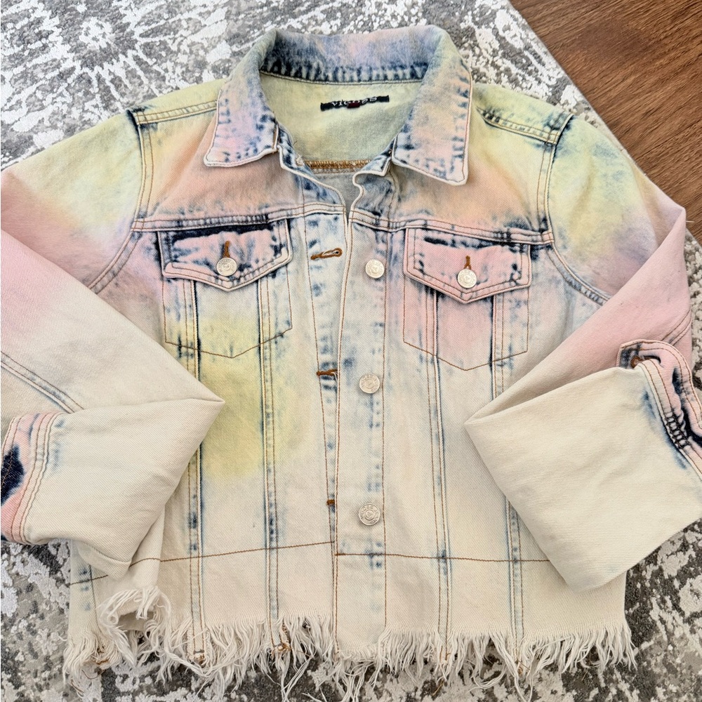Tie-Dye Denim Jacket - Pastel Colors